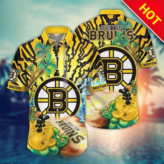Boston Bruins Aloha Island Hawaii Shirt, NHL Hawaiian Shirt Moonbestprint