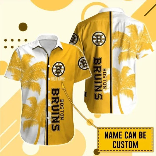 Boston Bruins Custom Name Hawaii Shirt, NHL Hawaiian Shirt Moonbestprint