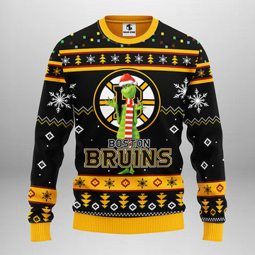 Boston Bruins Funny Grinch Ugly Christmas Sweater, Grinch Xmas Sweater Moonbestprint