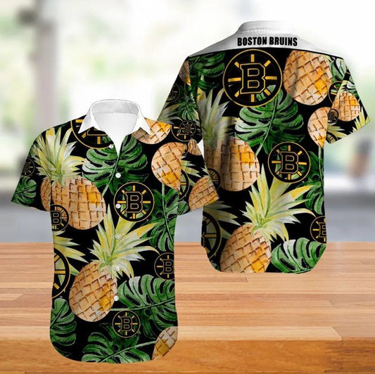 Boston Bruins Hawaiian Shirt Pineapple Button Up, NHL Hawaiian Shirt Moonbestprint