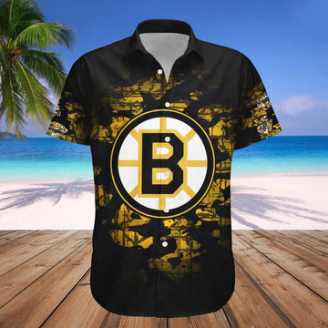 Boston Bruins Hawaiian Shirt Camouflage Vintage - NHL, NHL Hawaiian Shirt Moonbestprint