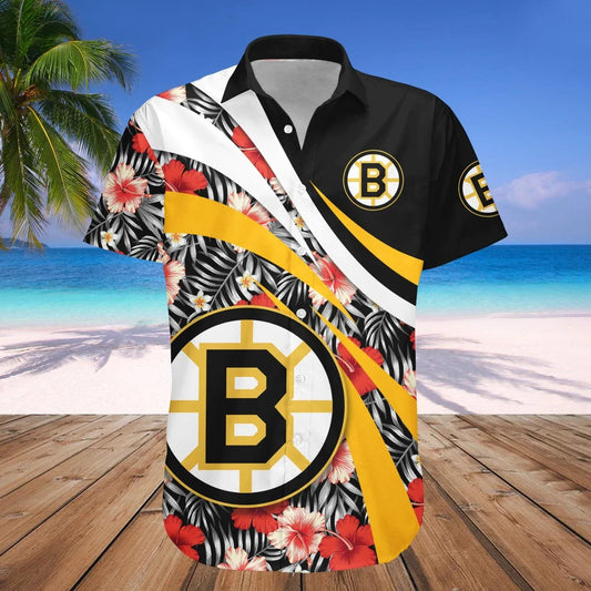 Boston Bruins Hawaiian Shirt Hibiscus Sport Style - NHL,, NHL Hawaiian Shirt Moonbestprint