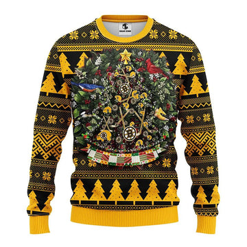 Boston Bruins NHL Tree Christmas Ugly Sweater, NHL Christmas Sweater Moonbestprint