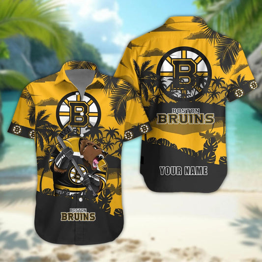 Boston Bruins Personalized Hawaiian Shirt – Custom Name, NHL Hawaiian Shirt Moonbestprint