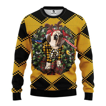 Boston Bruins Pub Dog Ugly Christmas Sweater, NHL Christmas Sweater Moonbestprint