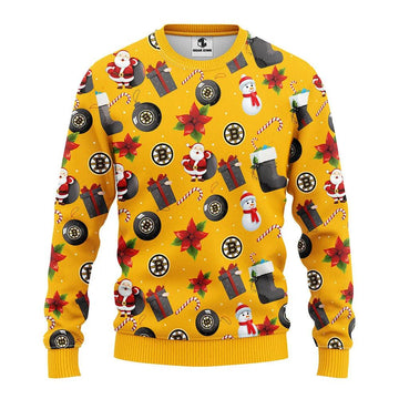 Boston Bruins Santa Claus Snowman Ugly Christmas Sweater, NHL Christmas Sweater Moonbestprint