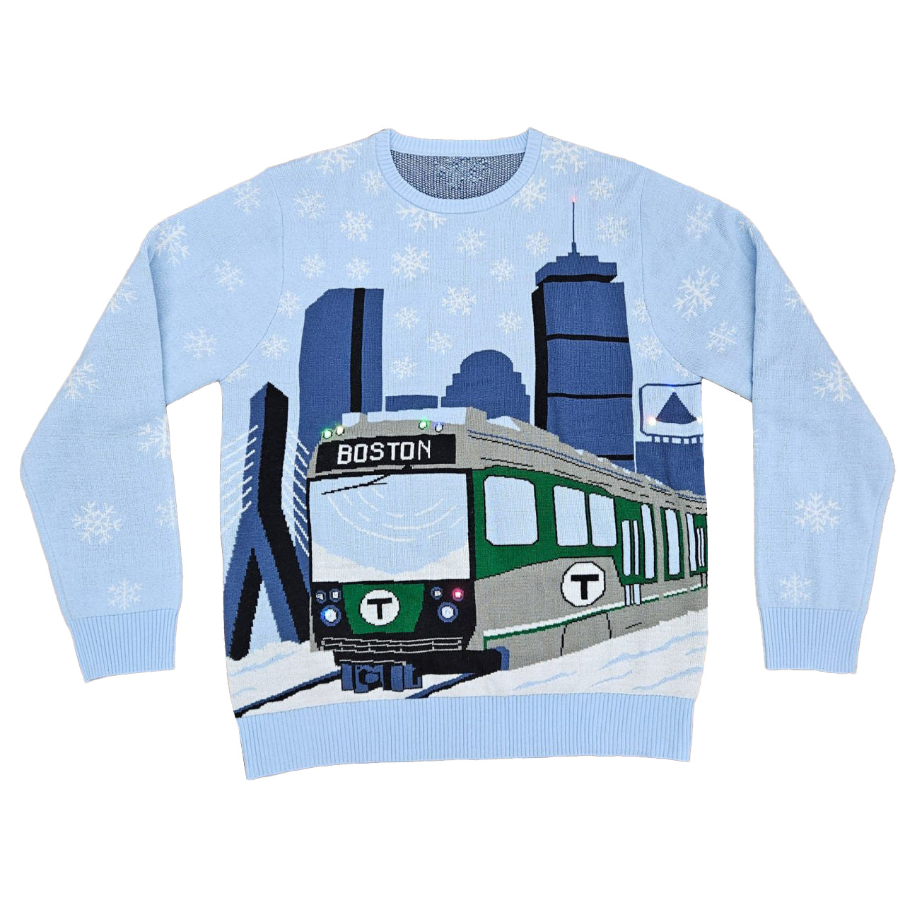 Boston MBTA Holiday Sweater 2025 (No Light Up) – Moonbestprint