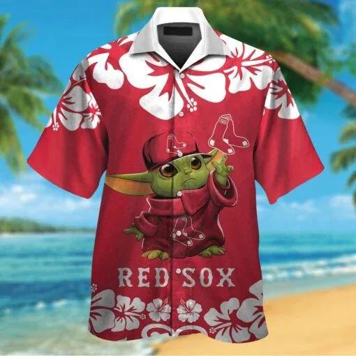 Boston Red Sox & Baby Yoda Hawaiian Shirt, MLB Hawaiian Shirt Moonbestprint