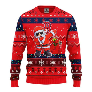Boston Red Sox Dabbing Santa Claus Ugly Christmas Sweater, MLB Christmas Sweater Moonbestprint