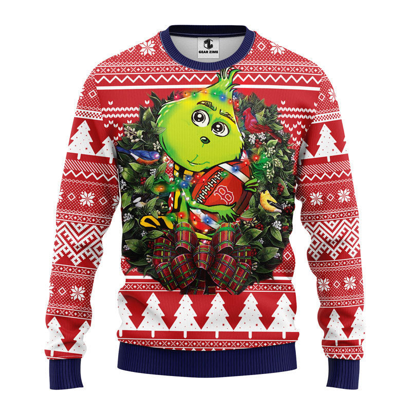 Boston Red Sox Grinch Hug Ugly Christmas Sweater, Grinch Xmas Sweater Moonbestprint
