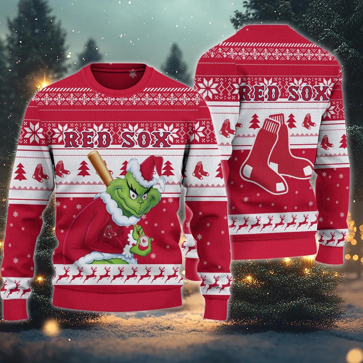 Boston Red Sox Grinch Stolen Ugly Christmas Sweater, MLB Christmas Sweater Moonbestprint
