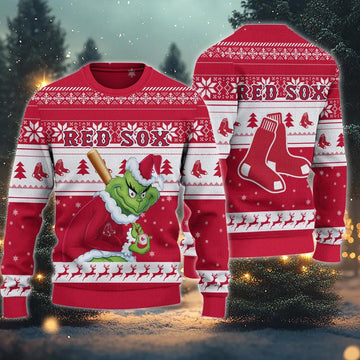 Boston Red Sox Grinch Stolen Ugly Christmas Sweater, MLB Christmas Sweater Moonbestprint