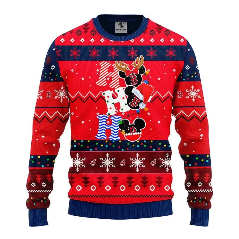 Boston Red Sox Hohoho Ugly Christmas Sweater, MLB Christmas Sweater Moonbestprint