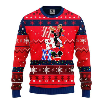 Boston Red Sox Hohoho Ugly Christmas Sweater, MLB Christmas Sweater Moonbestprint