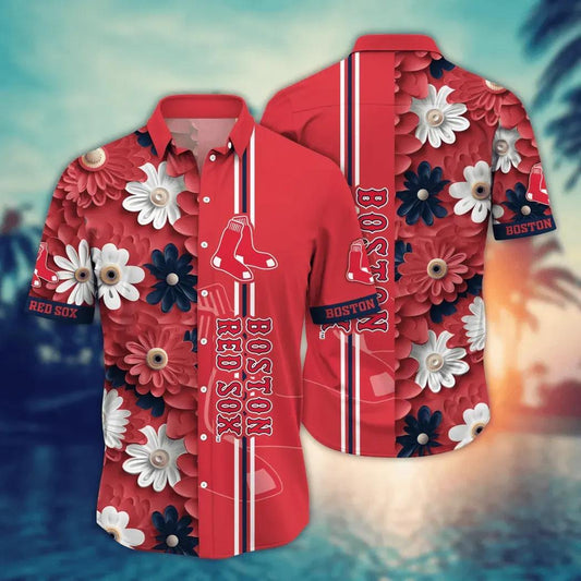 Boston Red Sox MLB Flower Aloha Hawaiian Shirt 12, MLB Hawaiian Shirt Moonbestprint
