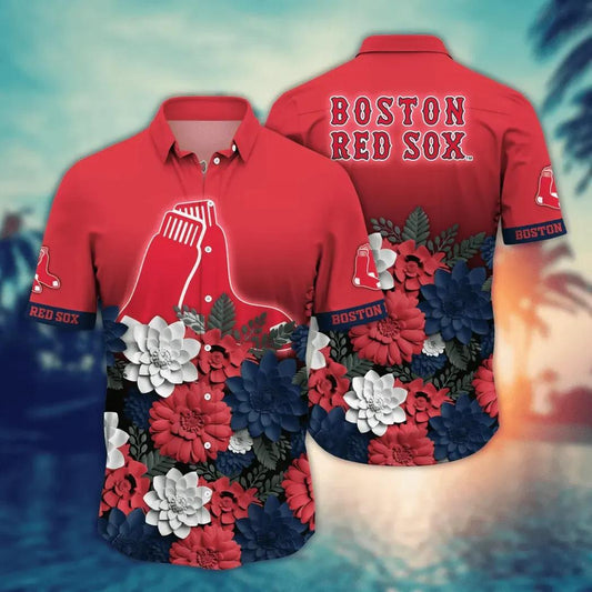 Boston Red Sox MLB Flower Aloha Hawaiian Shirt 14, MLB Hawaiian Shirt Moonbestprint
