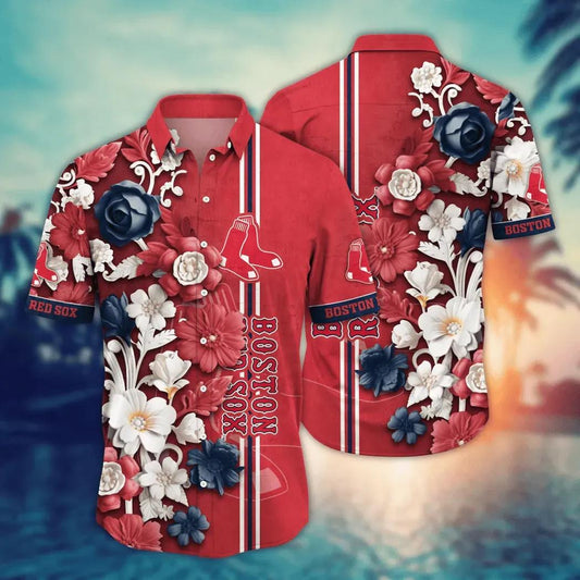 Boston Red Sox MLB Flower Aloha Hawaiian Shirt 18, MLB Hawaiian Shirt Moonbestprint