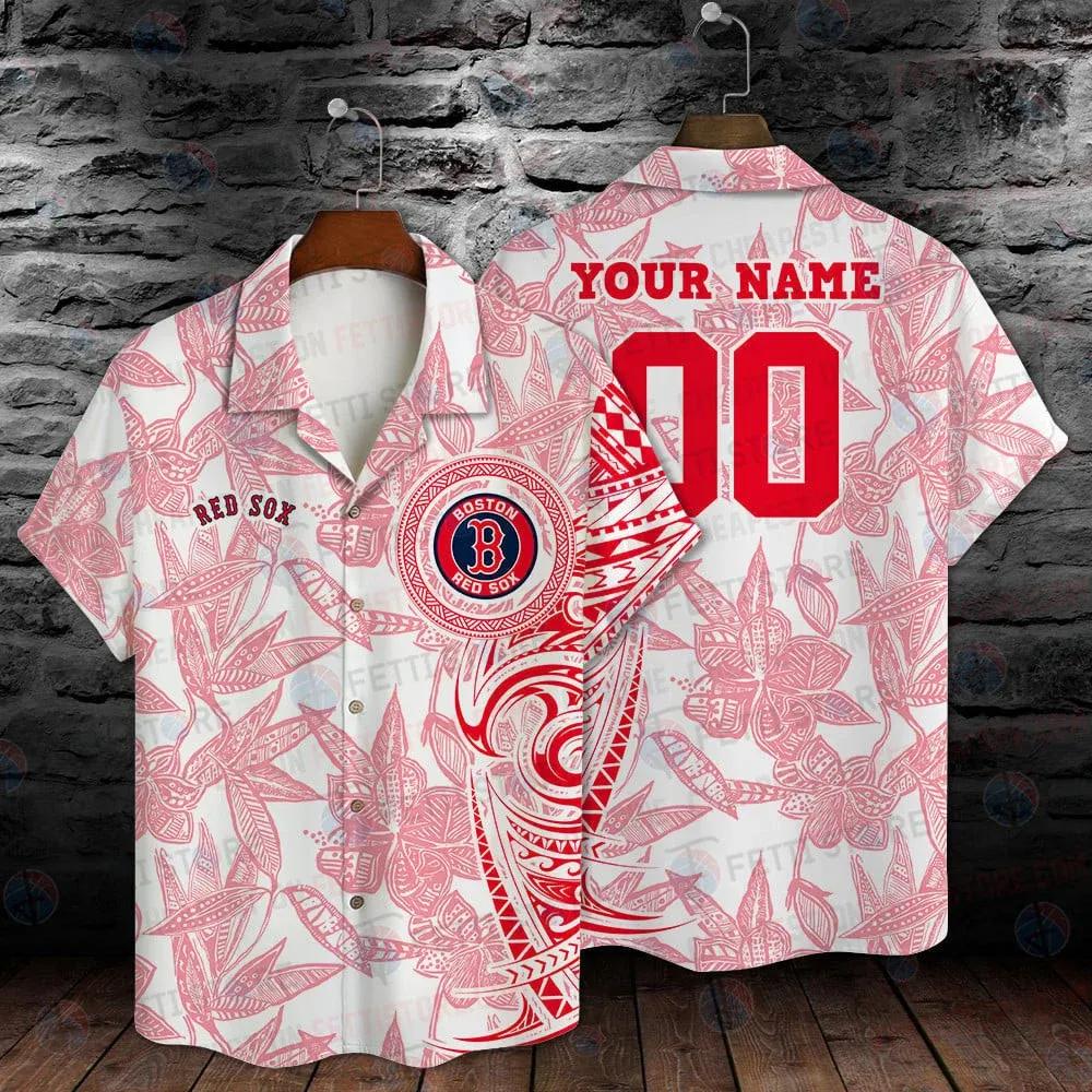Boston Red Sox MLB Summer Pattern Custom Hawaiian Shirt, MLB Hawaiian Shirt Moonbestprint