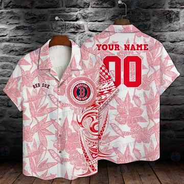 Boston Red Sox MLB Summer Pattern Custom Hawaiian Shirt, MLB Hawaiian Shirt Moonbestprint