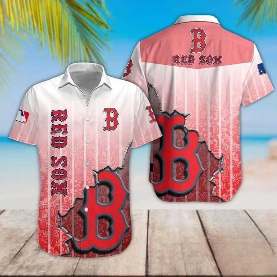 Boston Red Sox Red Pattern Hawaiian Shirt, MLB Hawaiian Shirt Moonbestprint