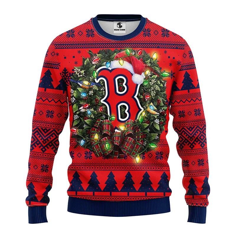 Boston Red Sox Santa Hat Ugly Sweater, MLB Christmas Sweater Moonbestprint