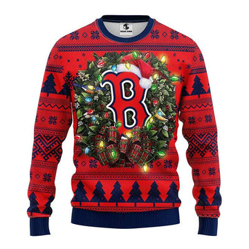 Boston Red Sox Santa Hat Ugly Sweater, MLB Christmas Sweater Moonbestprint