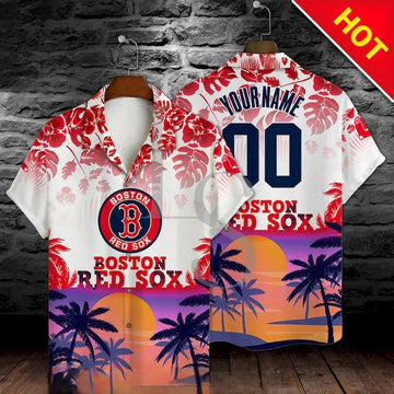 Boston Red Sox Summer Major League Baseball Personalized Hawaiian Shirt, MLB Hawaiian Shirt Moonbestprint