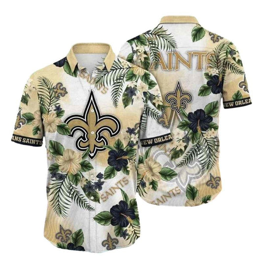 Botanical Breeze New Orleans Saints Tropical Hawaiian Shirt - Moonbestprint