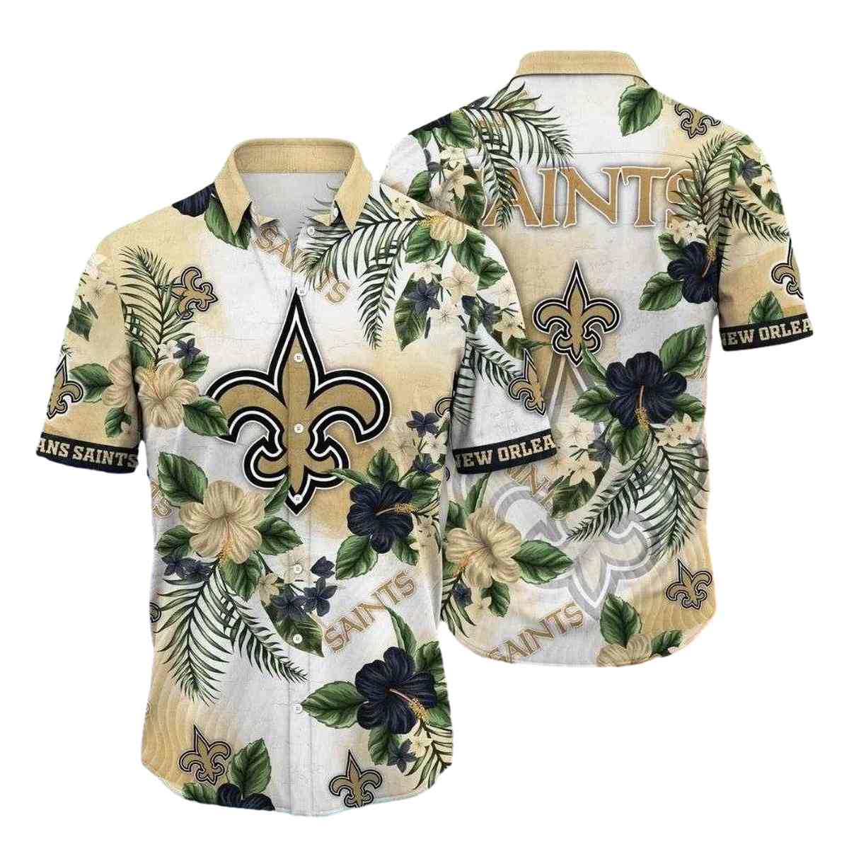 Botanical Breeze New Orleans Saints Tropical Hawaiian Shirt - Moonbestprint