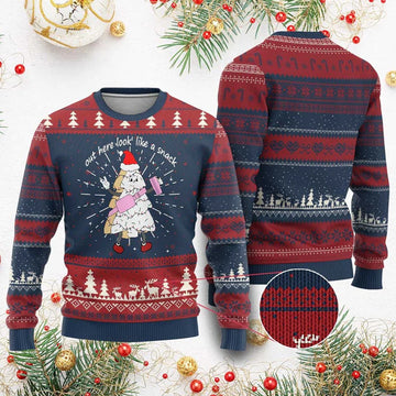 Boujee Tree Cake Out Here Lookin Like A Snack Ugly Christmas Sweater - Moonbestprint