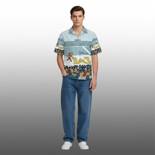 Brutus Buckeye Ohio Snow Michigan Rivalry Hawaiian Shirt - Moonbestprint