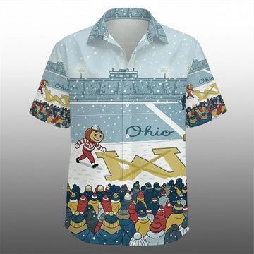 Brutus Buckeye Ohio Snow Michigan Rivalry Hawaiian Shirt – Moonbestprint