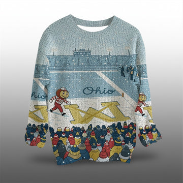 Brutus Buckeye Ohio Snow Michigan Ugly Christmas Sweater - Moonbestprint