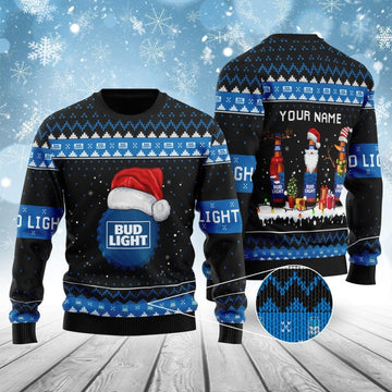 Bud Light Bottle Santa Ugly Sweater – Moonbestprint