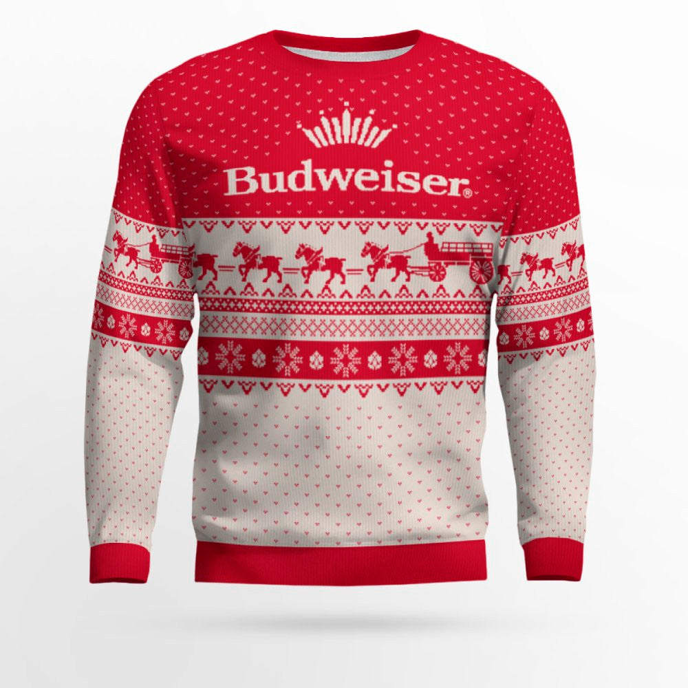 Budweiser Clydesdale Hitch Ugly Christmas Sweater 2025 – Moonbestprint
