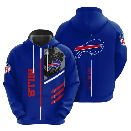 Buffalo Bills 3 Lines Graphic Gift For Fans AOP Hoodie -  Moonbestprint