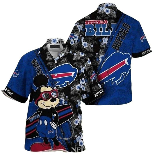 Buffalo Bills Animated Beach Day Mickey Mouse Hawaiian Shirt - Moonbestprint