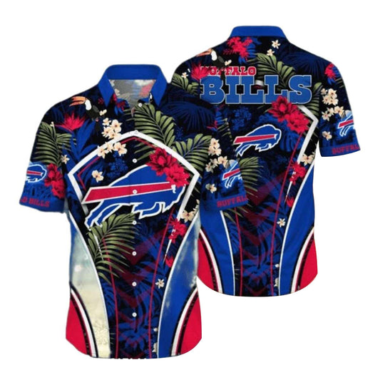 Buffalo Bills Big Logo Tropical Floral Hawaiian Shirt - Moonbestprint