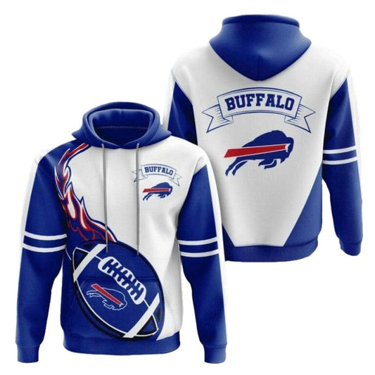 Buffalo Bills Blue Fire AOP Hoodie -  Moonbestprint