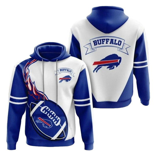 Buffalo Bills Blue Fire AOP Hoodie -  Moonbestprint