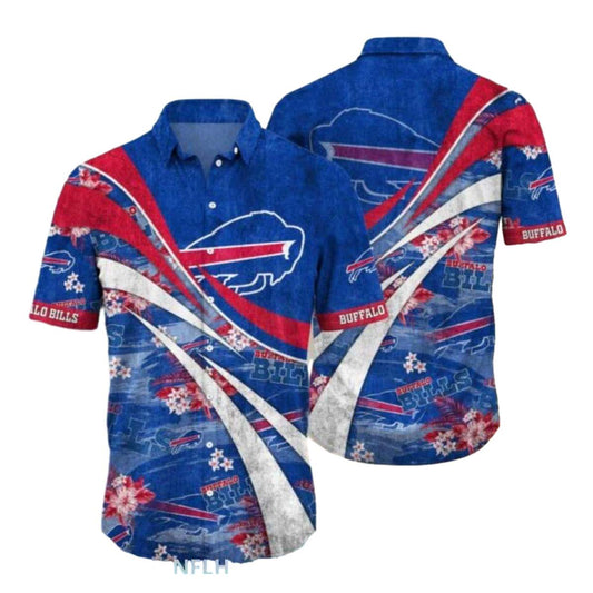 Buffalo Bills Bold Red And Blue Wave Hawaiian Shirt - Moonbestprint