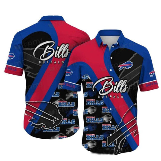 Buffalo Bills Bold Red Blue And Black Team Design Hawaiian Shirt - Moonbestprint