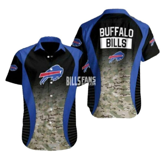 Buffalo Bills Camo And Team Logo Hawaiian Shirt - Moonbestprint
