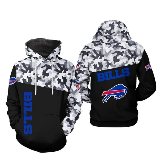 Buffalo Bills Camo Veteran Team AOP Hoodie -  Moonbestprint
