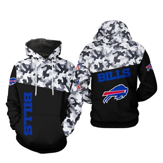 Buffalo Bills Camo Veteran Team AOP Hoodie -  Moonbestprint