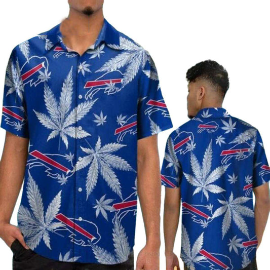 Buffalo Bills Cannabis Leaf Pattern With Logo Hawaiian Shirt - Moonbestprint