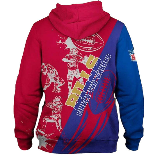 Buffalo Bills Cartoon Player Cute AOP Hoodie -  Moonbestprint