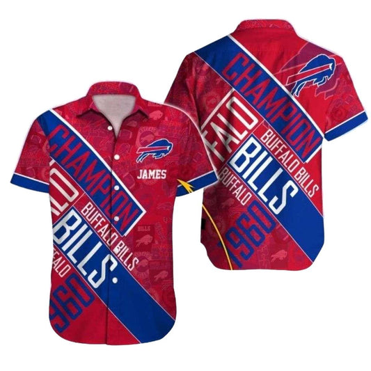 Buffalo Bills Champion Retro Pattern Hawaiian Shirt - Moonbestprint