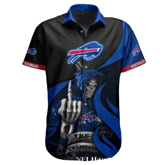 Buffalo Bills Champion Spirit Skull Hawaiian Shirt - Moonbestprint