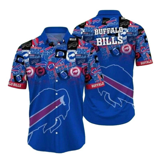 Buffalo Bills Characters Blue Hawaiian Shirt - Moonbestprint